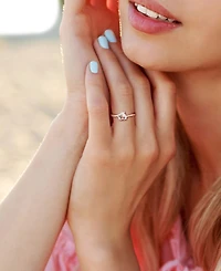 Morganite (5/8 ct. t.w.) & Diamond Accent Heart Ring 18k Rose Gold Flash-Plated Sterling Silver
