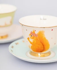 Yvonne Ellen Mouse and Squirrel Cup and Saucer, Set of 2