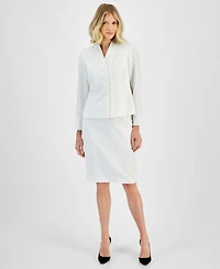 Le Suit Women's Stand-Collar Pencil Skirt Suit, Regular & Petite