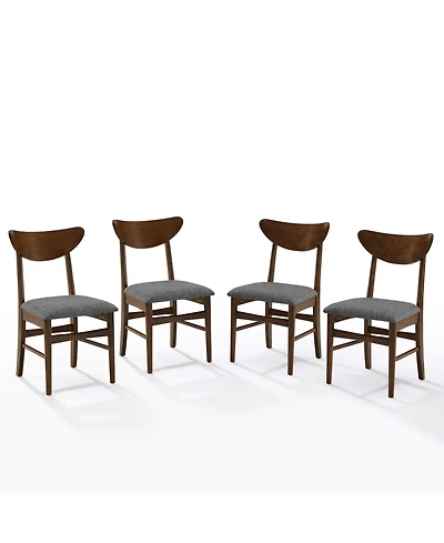 Crosley Landon 4-Piece Rubberwood Upholstered Dining Chair Set