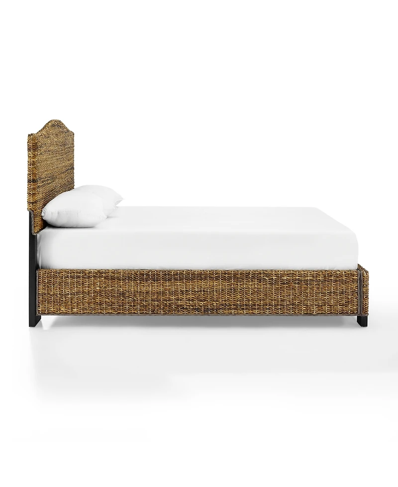 Crosley Serena King Banana Leaf Rattan Bed