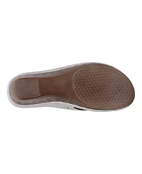 Gc Shoes Women's Miller Cross Strap Flower Slip-On Wedge Sandals