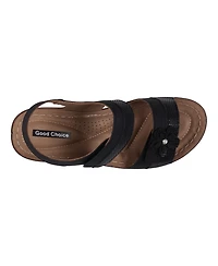 Gc Shoes Women's Tulip Stay-Put Double Band Flower Wedge Sandals