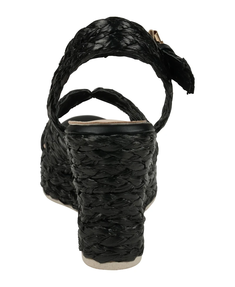 Gc Shoes Women's Maya Raffia Platform Wedge Sandals