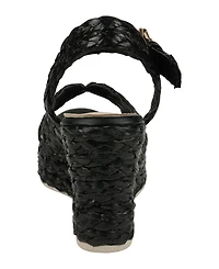Gc Shoes Women's Maya Raffia Platform Wedge Sandals