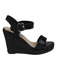Gc Shoes Women's Betty Embellished Wedge Slingback Sandals