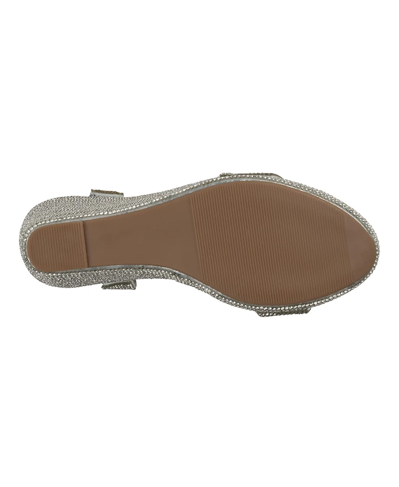 Gc Shoes Women's Betty Embellished Wedge Slingback Wedge Sandals