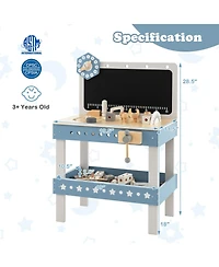 Sugift Kids Play Tool Workbench Set with 61 Pcs Tool and Parts Set