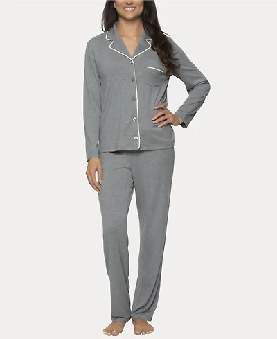 Felina Women's Jessie 2 Pc. Long Sleeve Pajama Set