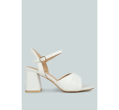 nicholas pleated strap block heel sandals