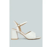 nicholas pleated strap block heel sandals