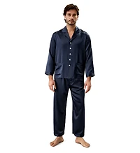 Lilysilk Men's Long Silk Pajamas Set for Men