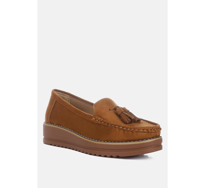 Daiki Platform Lug Sole Tassel Loafers Women