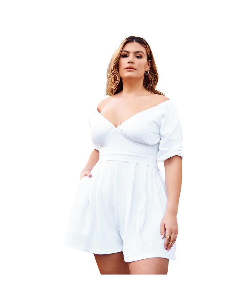 Rebdolls Plus Wide Leg Romper W. Pockets