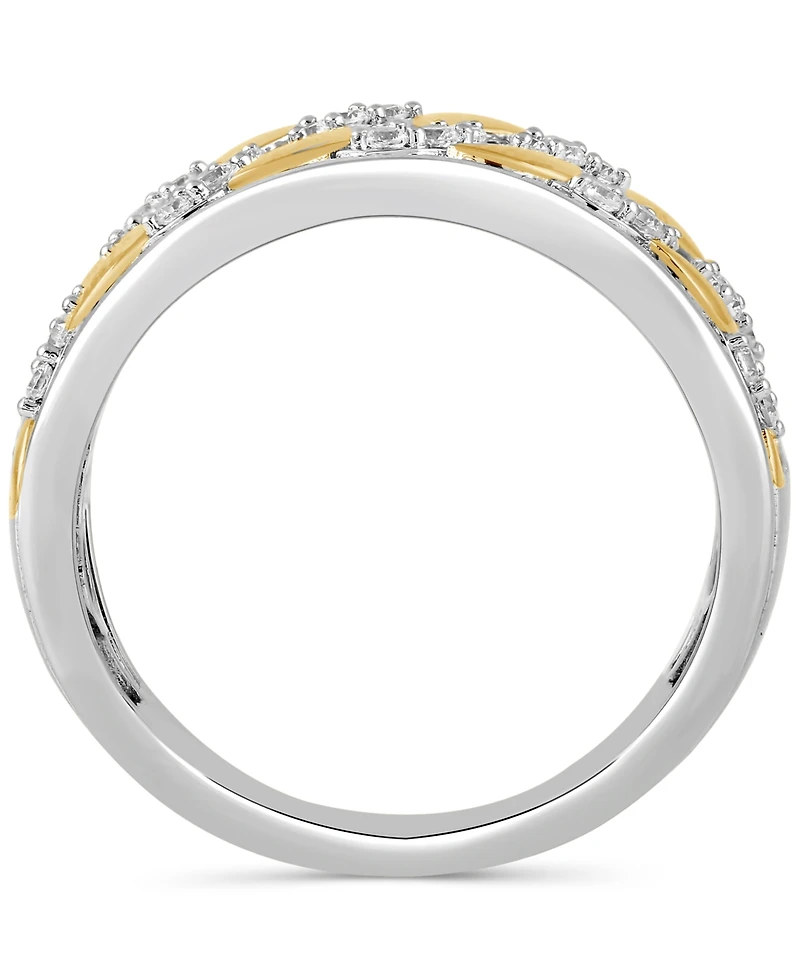 Men's Diamond Chain Link Inspired Ring (1/2 ct. t.w.) in Sterling Silver & 18k Gold-Plate
