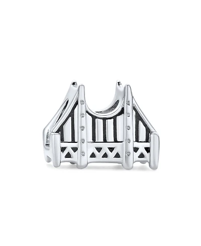 Bling Jewelry Traveler Vacation Tourism Landmark Golden Gate Bridge San Francisco Charm Bead Sterling Silver Fits European Bracelet