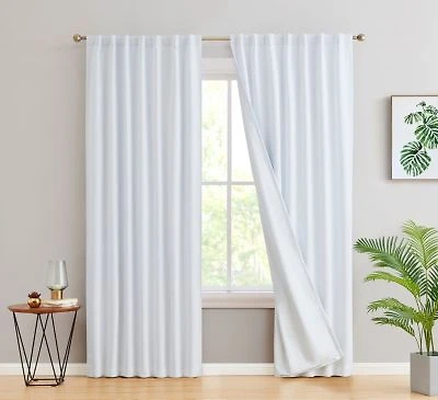 Hlc.Me Hilltop Buffalo Check Textured Light Filtering Grommet Lightweight Window Curtains Drapery For Bedroom Dining Room Living Room 2 Panels