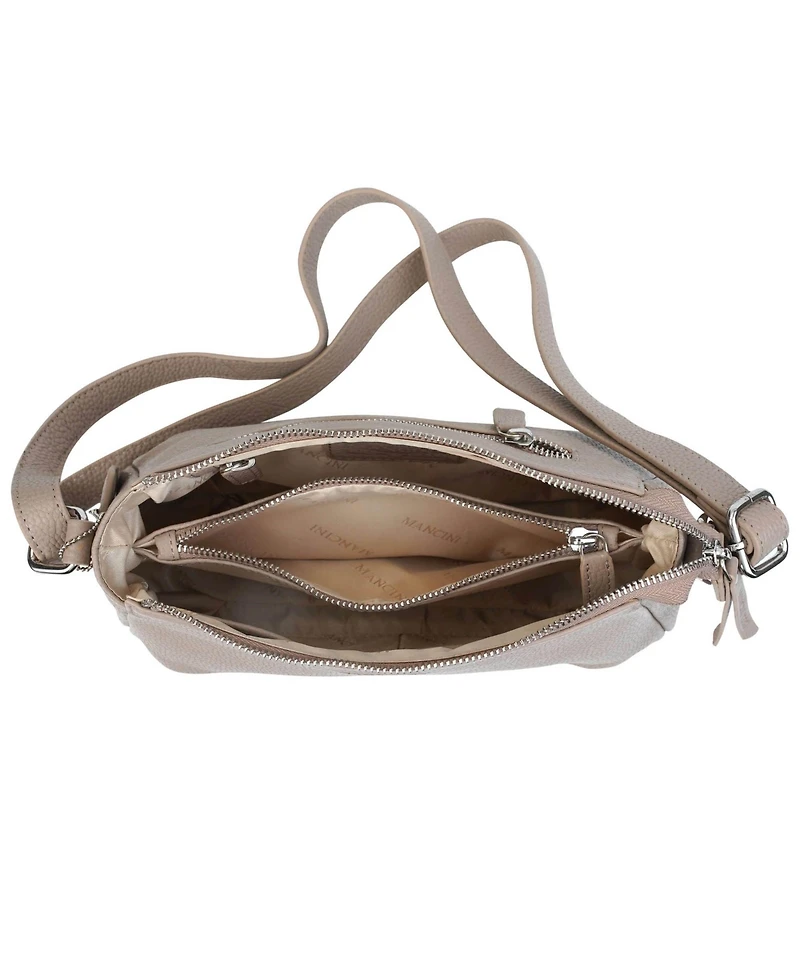 Mancini Women's Pebbled Charlize Crossbody Handbag