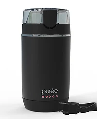 Tzumi Puree Electric Coffee Grinder, One-Touch Spice, Herb, and Bean Grinder with Stainless Steel Blades