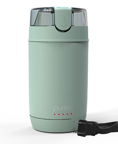Tzumi Puree Electric Coffee Grinder, One-Touch Spice, Herb, and Coffee Bean Grinder with Stainless Steel Blades