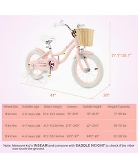 14" Kid's Bike with Training Wheels Adjustable Handlebar Seat Handbrake