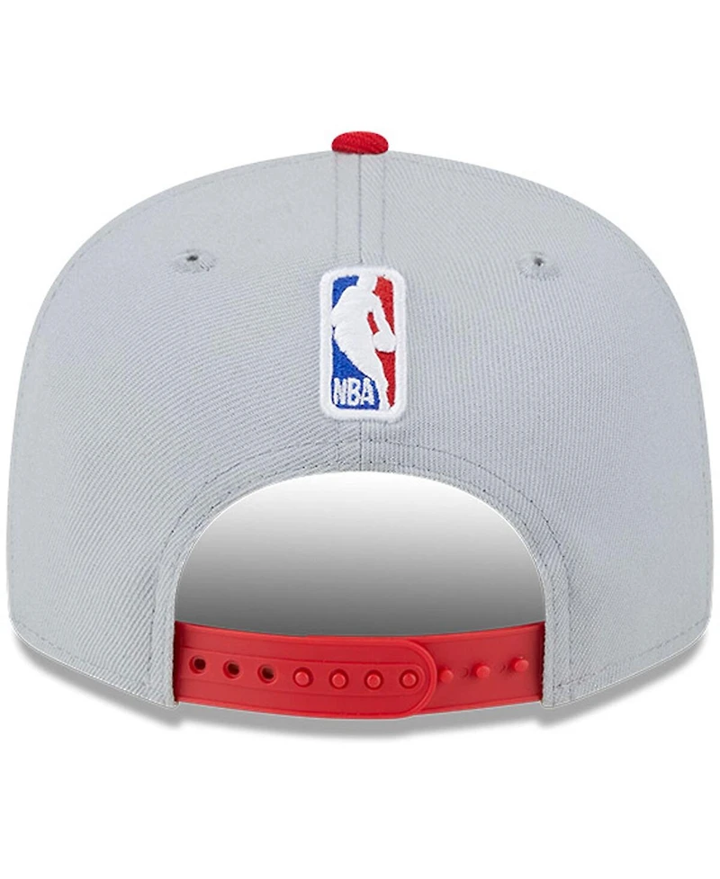 Men's New Era Gray, Red Atlanta Hawks Tip-Off Two-Tone 9FIFTY Snapback Hat