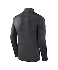 Men's Fanatics Heather Charcoal Philadelphia Flyers Authentic Pro Quarter-Zip Pullover Top