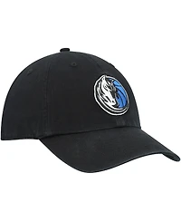 Men's '47 Brand Black Dallas Mavericks Team Logo Clean Up Adjustable Hat