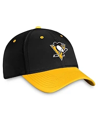 Men's Fanatics Black, Gold Pittsburgh Penguins Authentic Pro Rink Two-Tone Flex Hat