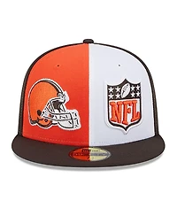 Men's New Era Orange, Brown Cleveland Browns 2023 Sideline 59FIFTY Fitted Hat