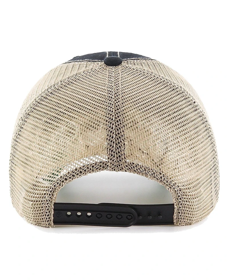 Men's '47 Brand Black, Natural Detroit Lions Trawler Clean Up Trucker Adjustable Hat