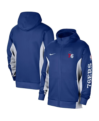 Men's Nike Royal Philadelphia 76ers 2023/24 Authentic Showtime Full-Zip Hoodie