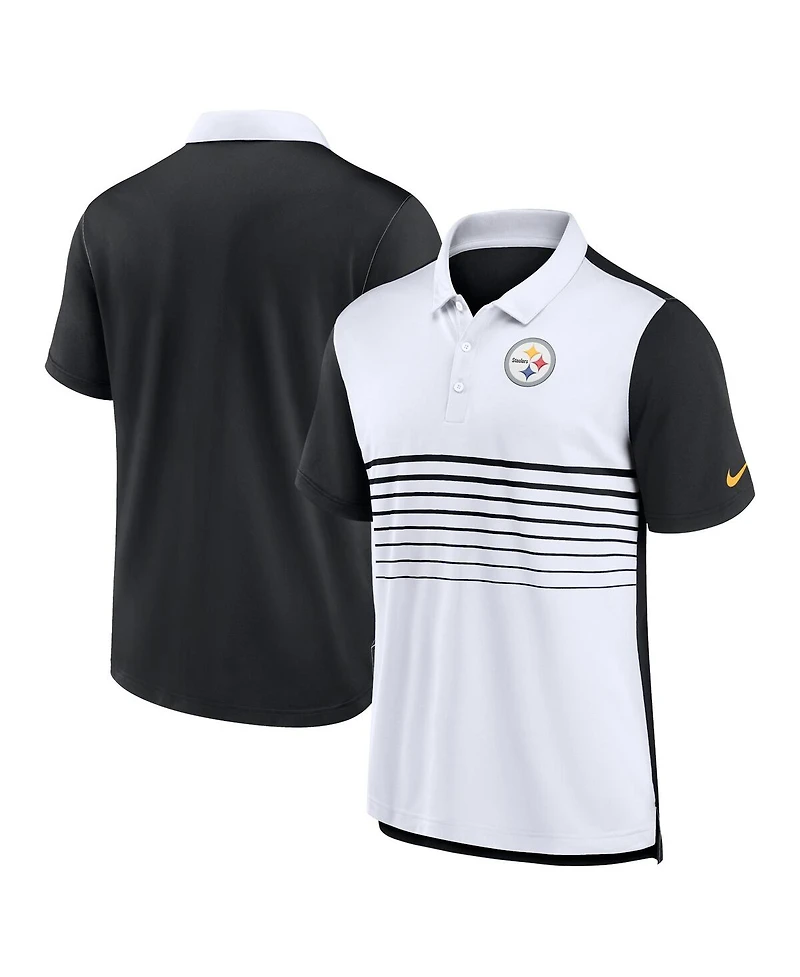 Men's Nike Black, White Pittsburgh Steelers Fashion Performance Polo Shirt