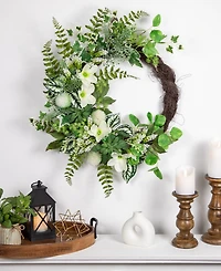 Northlight Hellebores and Ivy Artificial Spring Floral Wreath, 24"