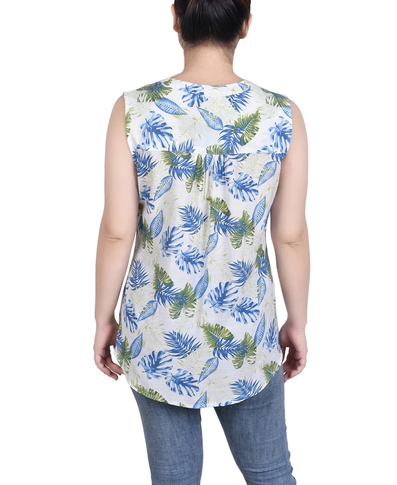 Women's Sleeveless Pintucked Blouse