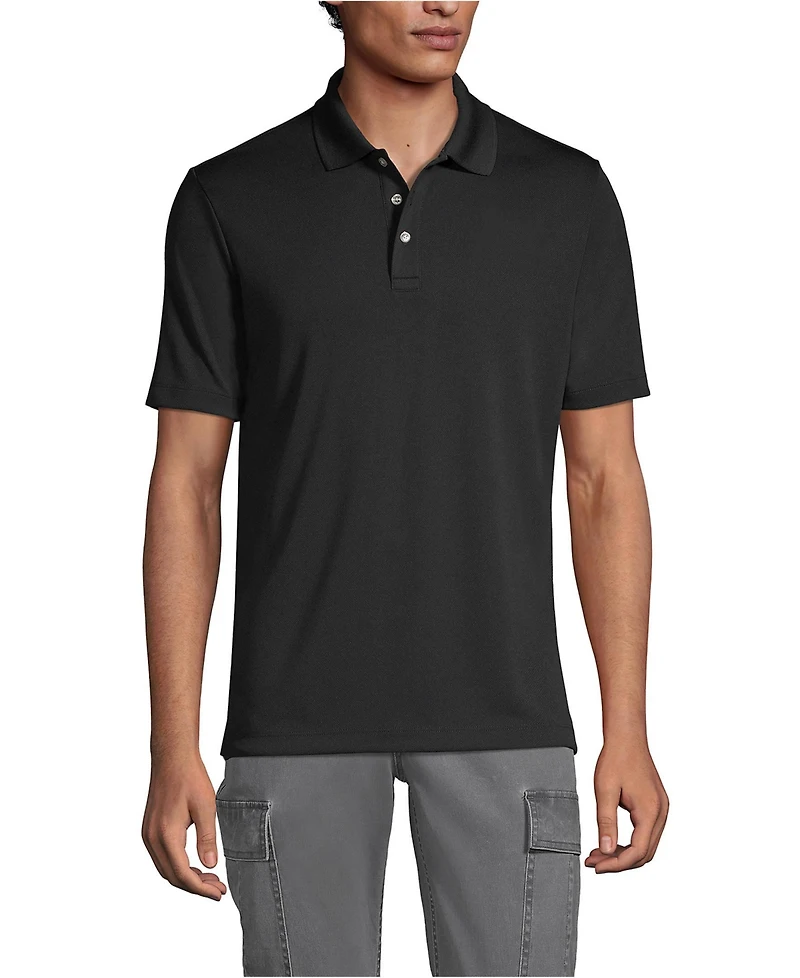 Lands' End Men's School Uniform Short Sleeve Solid Active Polo Shirts