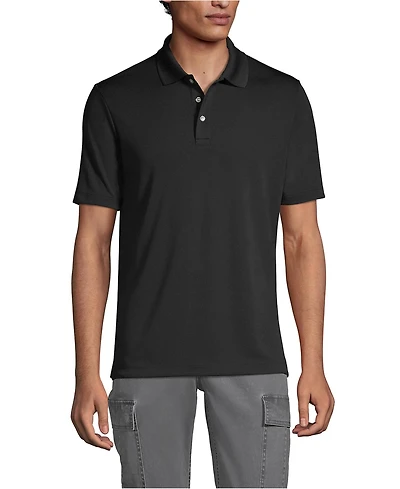 Lands' End Men's School Uniform Short Sleeve Solid Active Polo Shirts