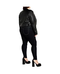 City Chic Plus Cropped Biker Jacket