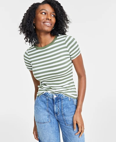 On 34th Women's Ribbed T-Shirt, Created for Macy's