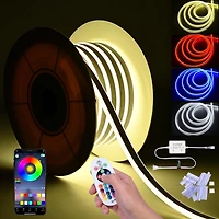 DELight 50 Ft Rgb Neon Led Light Strip Rope Tube Flexible Sign Party Home Decor App Control