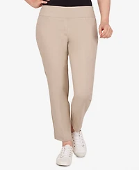 Ruby Rd. Petite Mid-Rise Pull-On Straight Solar Millennium Tech Ankle Pants