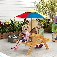Outsunny 3 in 1 Kids and Water Activity Table W/ Foldable Umbrella