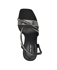 Nine West Women's Nines Embellished Tapered Heel Dress Sandals - Black, Clear