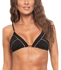 Guria Beachwear Women's Contrast Detail Over-the-shoulder Triangle Bikini Top
