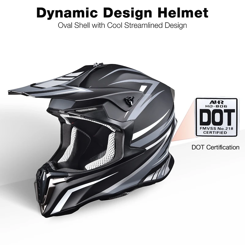 Ahr Offroad Full Face Motorcycle Helmet Motocross Dirt Bike Atv Dot Approved