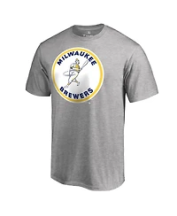 Men's Fanatics Ash Milwaukee Brewers Cooperstown Collection Forbes T-shirt