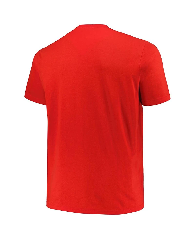 Men's Mitchell & Ness Red Distressed Chicago Bulls Big and Tall Hardwood Classics Vintage-Like Logo T-shirt