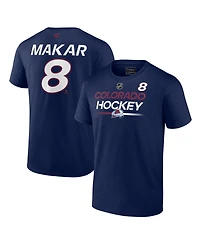 Men's Fanatics Cale Makar Navy Colorado Avalanche Authentic Pro Prime Name and Number T-shirt