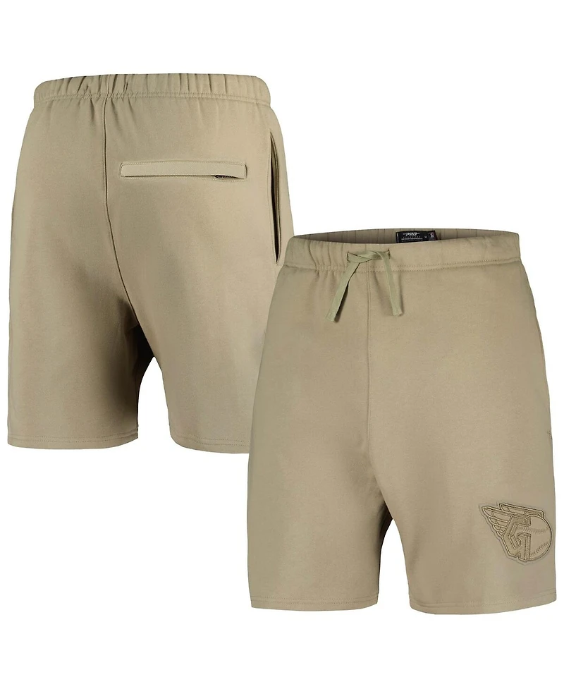 Men's Pro Standard Khaki Cleveland Guardians Neutral Fleece Shorts