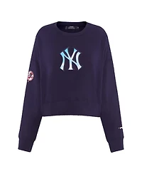 Women's Pro Standard Navy New York Yankees Painted Sky Pullover Sweatshirt